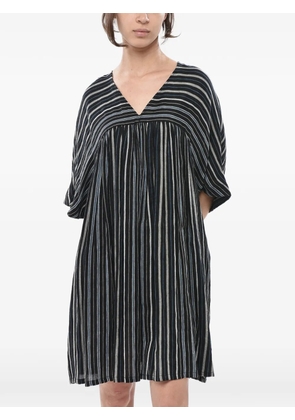 Woolrich striped V-neck mini dress - Black