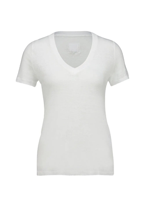 120% Lino short-sleeve V-neck T-shirt - White