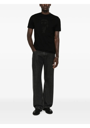 Karl Lagerfeld Ikonik-patch cotton T-shirt - Black
