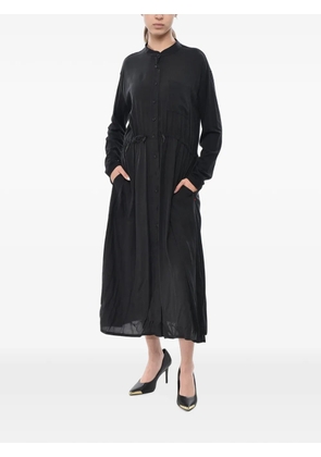 Woolrich drawstring-waist long-sleeve maxi dress - Black
