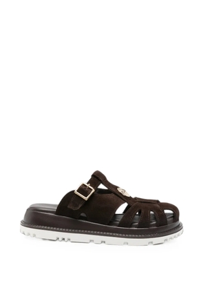 SERGIO MORETTI FIRENZE buckle-fastening cut-out sandals - Brown