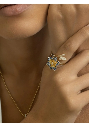 Lisa Nik sapphire flower ring - Gold