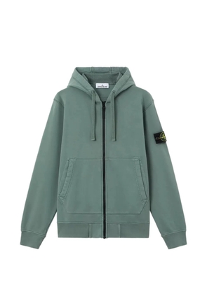 Stone Island 6100061 organic cotton fleece hooded sweatshirt - Green