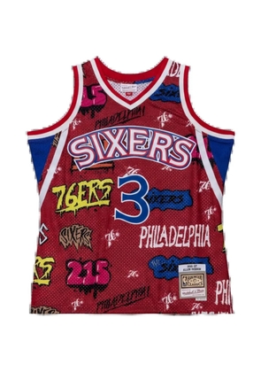Mitchell & Ness 1996 Philadelphia 76ers Allen Iverson Slap Sticker Swingman basketball jersey - Red