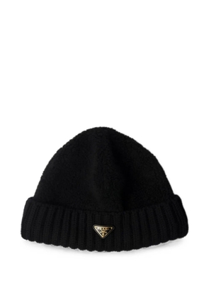 Prada fleece and wool beanie - Black