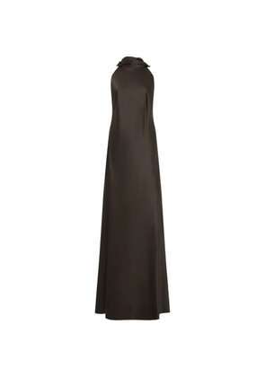 Ralph Lauren Collection halterneck tie-fastening maxi dress - Brown
