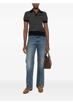 A.P.C. striped short-sleeve polo shirt - Black