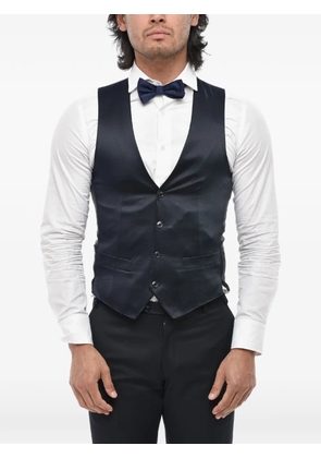 Corneliani satin-finish single-breasted jacket - Blue