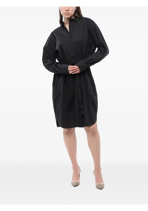 Woolrich belted long-sleeve shirt mini dress - Black