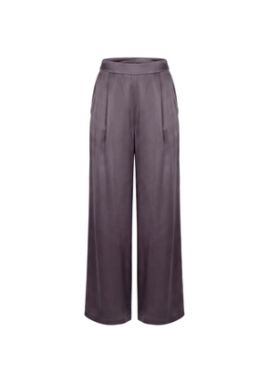 Avant Toi pleated satin palazzo pants - Grey