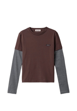 Miu Miu jersey T-shirt - Brown