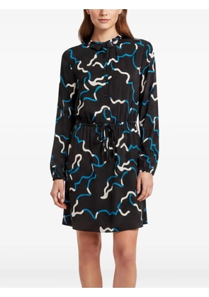 DVF Diane von Furstenberg Diane Von Furstenberg Black Abstract Print Stretch Crepe Lindi Mini Dress M