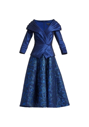 Tadashi Shoji Renwick Portrait draped midi dress - Blue