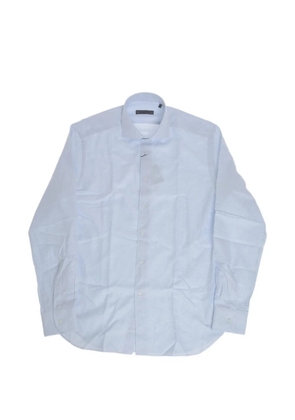 Corneliani wave-pattern French-collar shirt - Blue