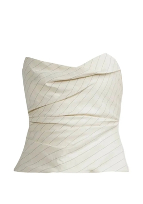 The Sei striped cowl-neck blouse - Neutrals
