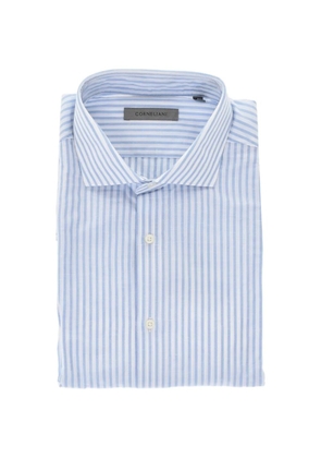Corneliani striped French-collar shirt - White