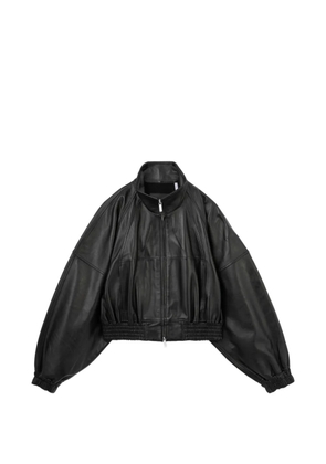 Helmut Lang bonded leather bomber jacket - Black