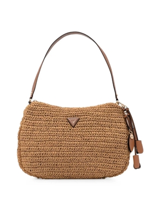 GUESS USA Ofelia woven logo-plaque shoulder bag - Neutrals