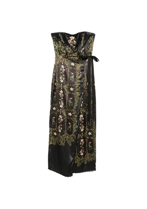 Agua By Agua Bendita Cinefila Noche strapless floral-print maxi dress - Black