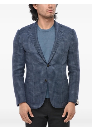 Corneliani check-pattern single-breasted blazer - Blue