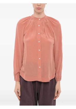 AllSaints pleated Mandarin collar shirt - Pink