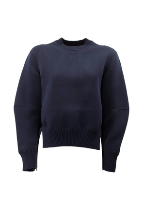 sacai pleated-back panelled sweater - Blue