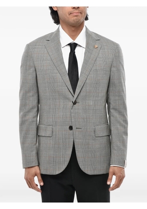 Corneliani district-check wool blazer - Grey