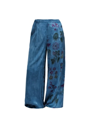 Avant Toi floral-print palazzo pants - Blue