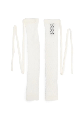 Ann Demeulemeester tie-fastening leg warmers - White