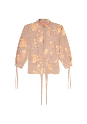 Diesel shirt in floral-print habotai silk - Neutrals