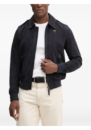 Blauer Allen zip-fastening collared jacket - Blue