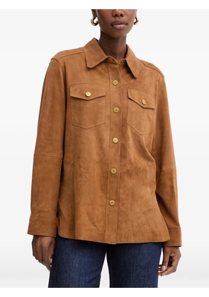LUISA SPAGNOLI suede button-up shirt - Brown