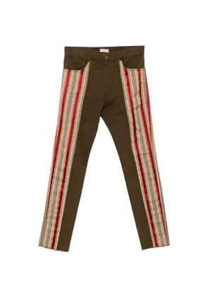 Romeo Gigli Pre-Owned 1990s striped-panel trousers - Brown