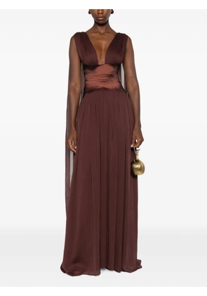 ARCINA ORI Ramona draped-panel maxi dress - Brown
