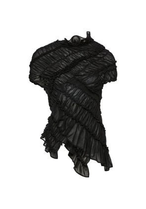 Magda Butrym ruffled ruched blouse - Black