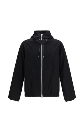 sacai long-sleeve zip-up hoodie - Black