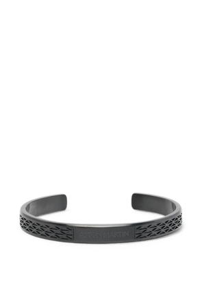 Aston Martin Watches engraved-logo cuff bracelet - Black