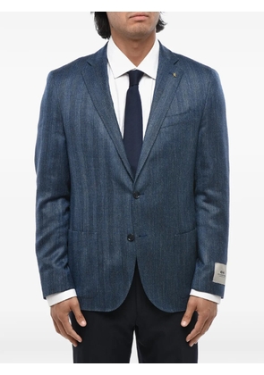Corneliani CC Collection single-breasted herringbone blazer - Blue