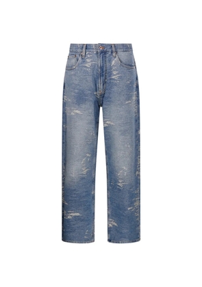 Emporio Armani 5-pocket pants denim with a distressed stone washed effect - Blue