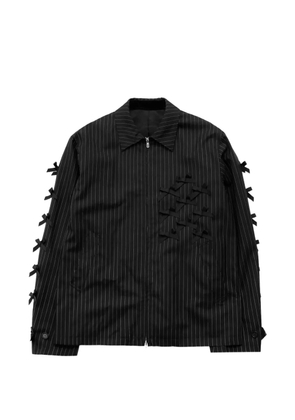 Takahiromiyashita The Soloist Ribbons Brit pinstripe-pattern shirt jacket - Black