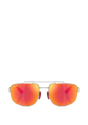 Ray-Ban x Scuderia Ferrari rectangle-frame sunglasses - Silver