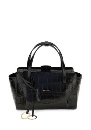 B SIDES croc-effect leather shoulder bag - Black