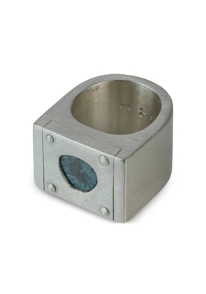 Parts of Four Plate Single blue diamond ring - Silver