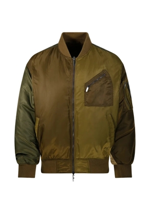 Emporio Armani blouson jacket with ribbed trims and zippered sleeve pocket - Green