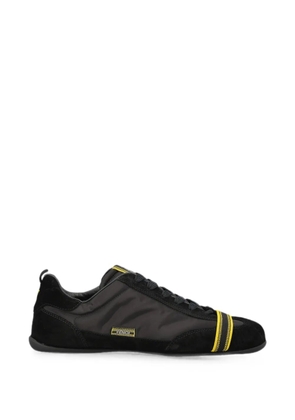 FENDI Wrap black suede and fabric low-top trainers