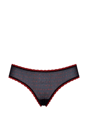 Laura Urbinati sheer-mesh lace-trim briefs - Black