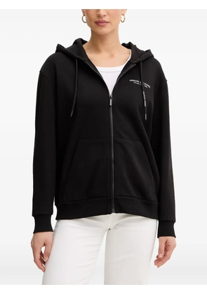 Armani Exchange logo-print zip-up hoodie - Black
