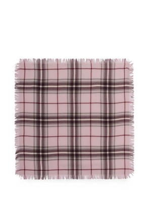 BOMPARD tartan-print fringed scarf - Pink