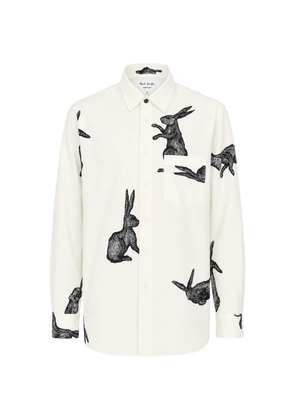 Paul Smith white Rabbit-print shirt