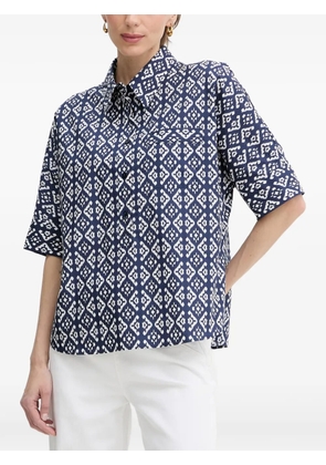 LUISA SPAGNOLI Bilancina geometric-print short-sleeve shirt - Blue
